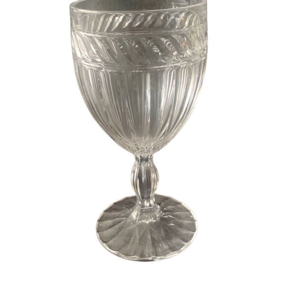 Vintage MIKASA Italian Countryside Crystal Goblet Glasses Water 7 1/8” Lot of 4 - Picture 12 of 16